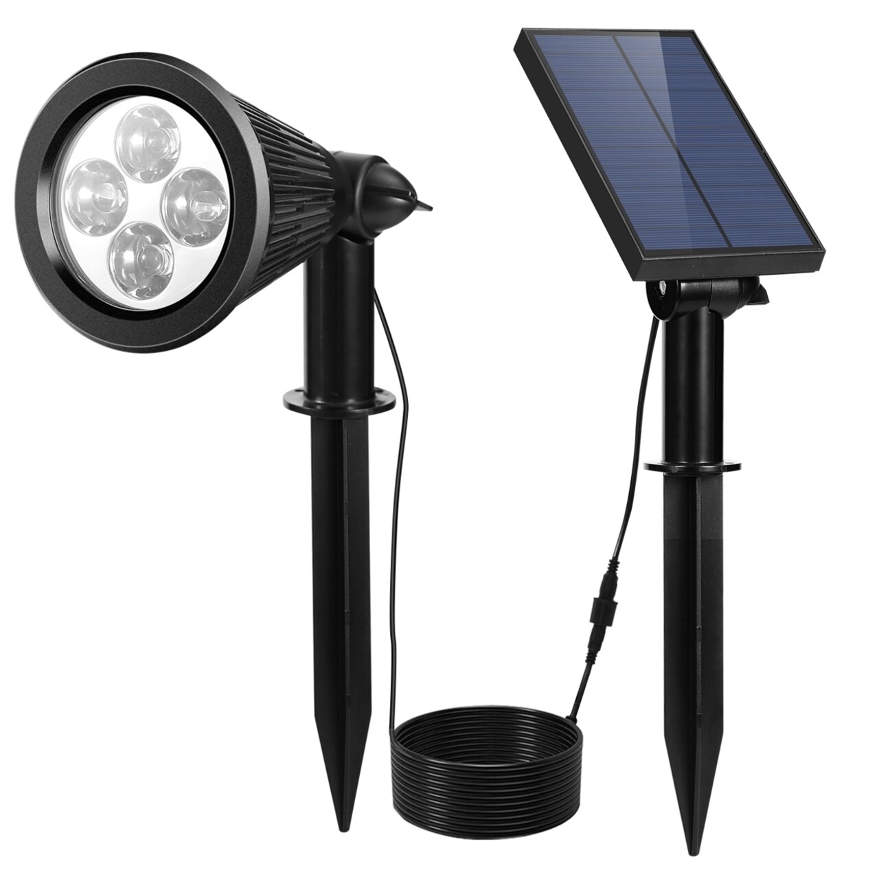 Solar Powered Outdoor Spotlight Ip65 Waterproof Dusk To Dawn Garden Lamp